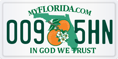 FL license plate 0095HN
