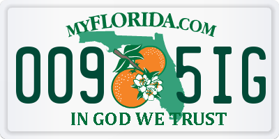 FL license plate 0095IG