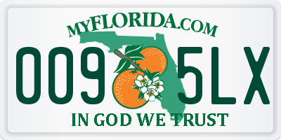 FL license plate 0095LX