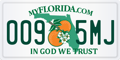 FL license plate 0095MJ