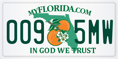 FL license plate 0095MW