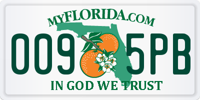 FL license plate 0095PB