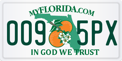 FL license plate 0095PX