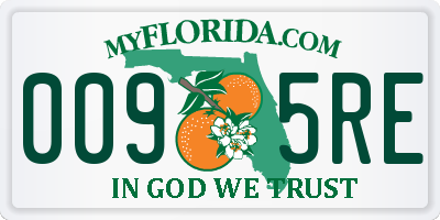 FL license plate 0095RE