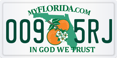 FL license plate 0095RJ