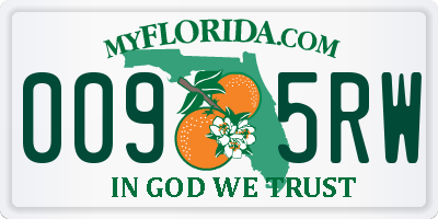 FL license plate 0095RW