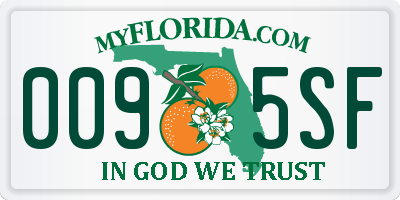 FL license plate 0095SF