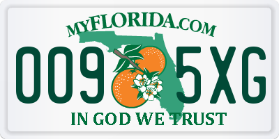 FL license plate 0095XG