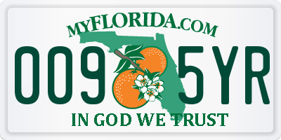 FL license plate 0095YR