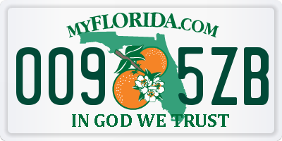 FL license plate 0095ZB