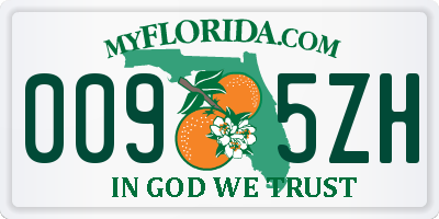FL license plate 0095ZH