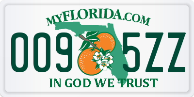 FL license plate 0095ZZ