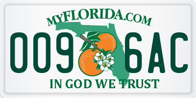 FL license plate 0096AC
