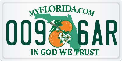 FL license plate 0096AR