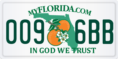 FL license plate 0096BB