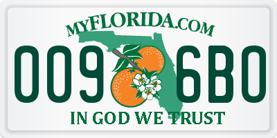 FL license plate 0096BO
