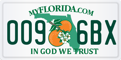 FL license plate 0096BX