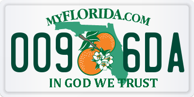 FL license plate 0096DA