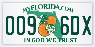 FL license plate 0096DX