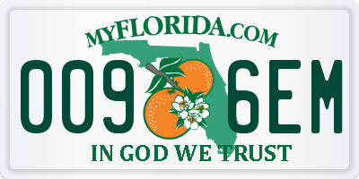 FL license plate 0096EM