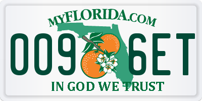 FL license plate 0096ET