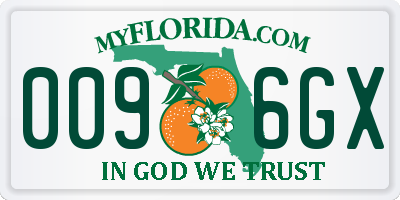 FL license plate 0096GX