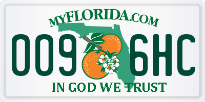 FL license plate 0096HC