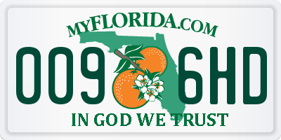 FL license plate 0096HD