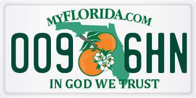 FL license plate 0096HN