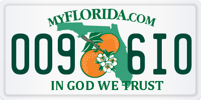 FL license plate 0096IO