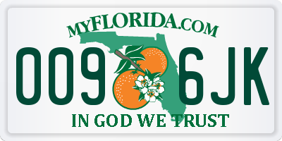 FL license plate 0096JK