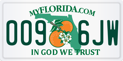 FL license plate 0096JW