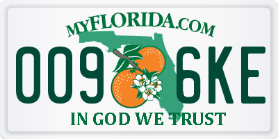 FL license plate 0096KE