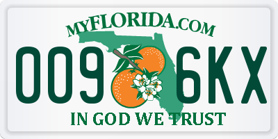FL license plate 0096KX