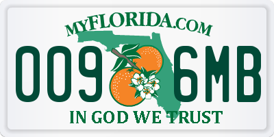 FL license plate 0096MB