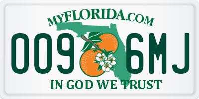 FL license plate 0096MJ