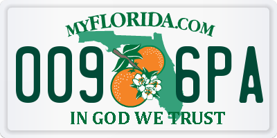 FL license plate 0096PA