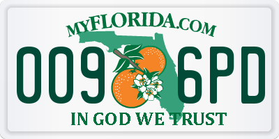 FL license plate 0096PD