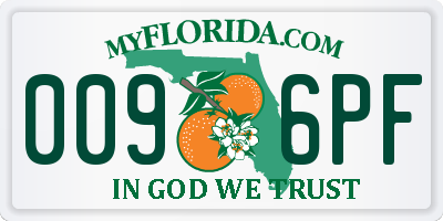 FL license plate 0096PF