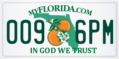 FL license plate 0096PM