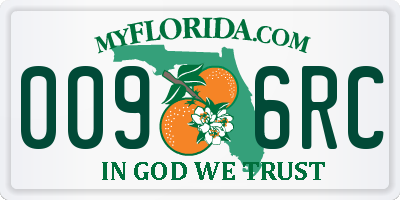 FL license plate 0096RC