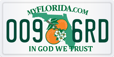 FL license plate 0096RD