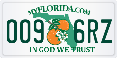 FL license plate 0096RZ