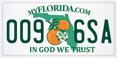 FL license plate 0096SA