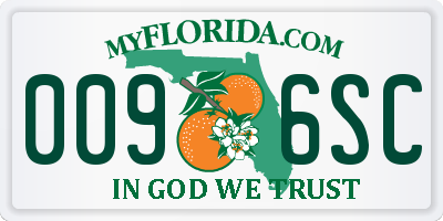 FL license plate 0096SC