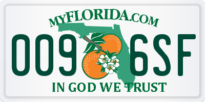 FL license plate 0096SF