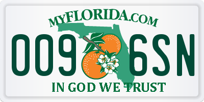 FL license plate 0096SN