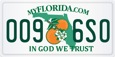 FL license plate 0096SO