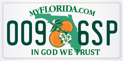 FL license plate 0096SP