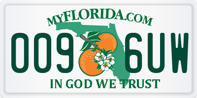 FL license plate 0096UW
